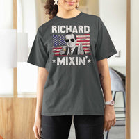 Funny 4th of July Richard Nixon Mixin T Shirt For Women Patriotic Bartender American Flag - Wonder Print Shop