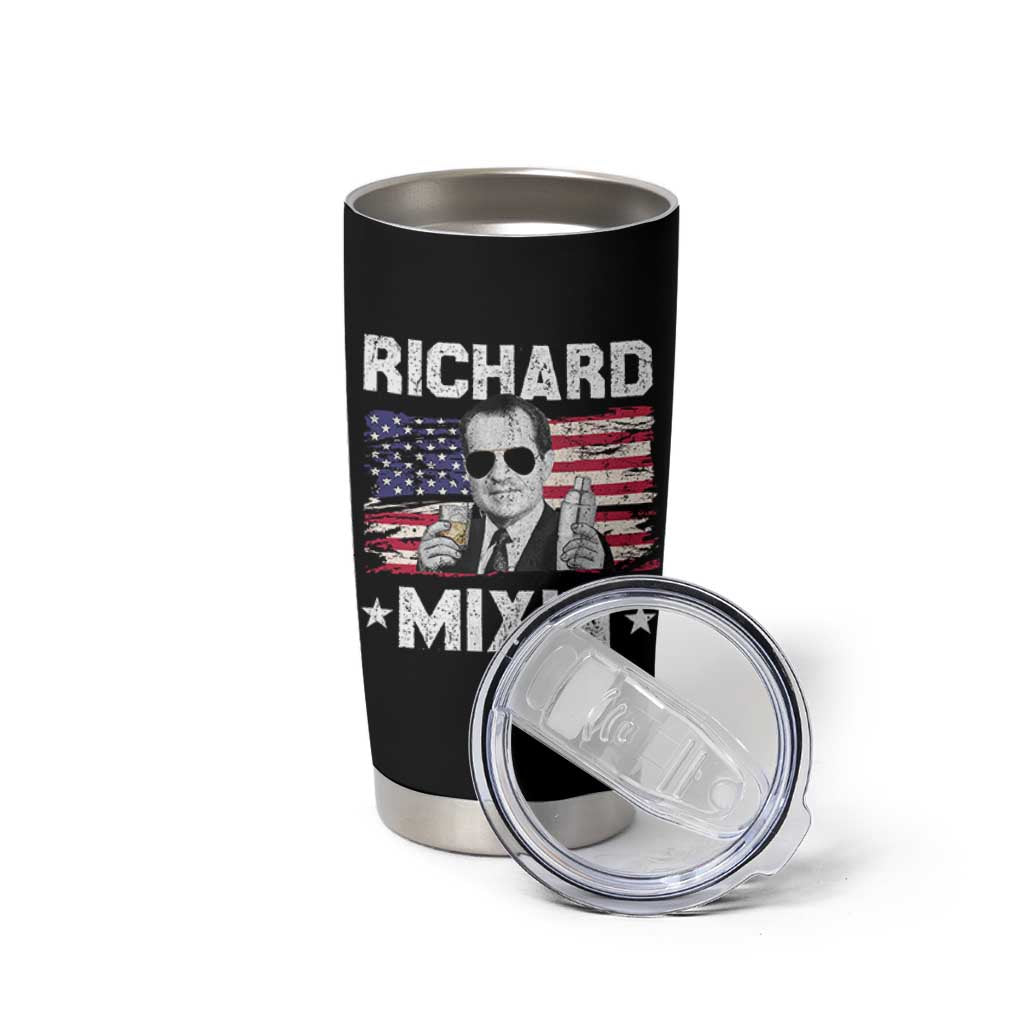 Funny 4th of July Richard Nixon Mixin Tumbler Cup Patriotic Bartender American Flag - Wonder Print Shop