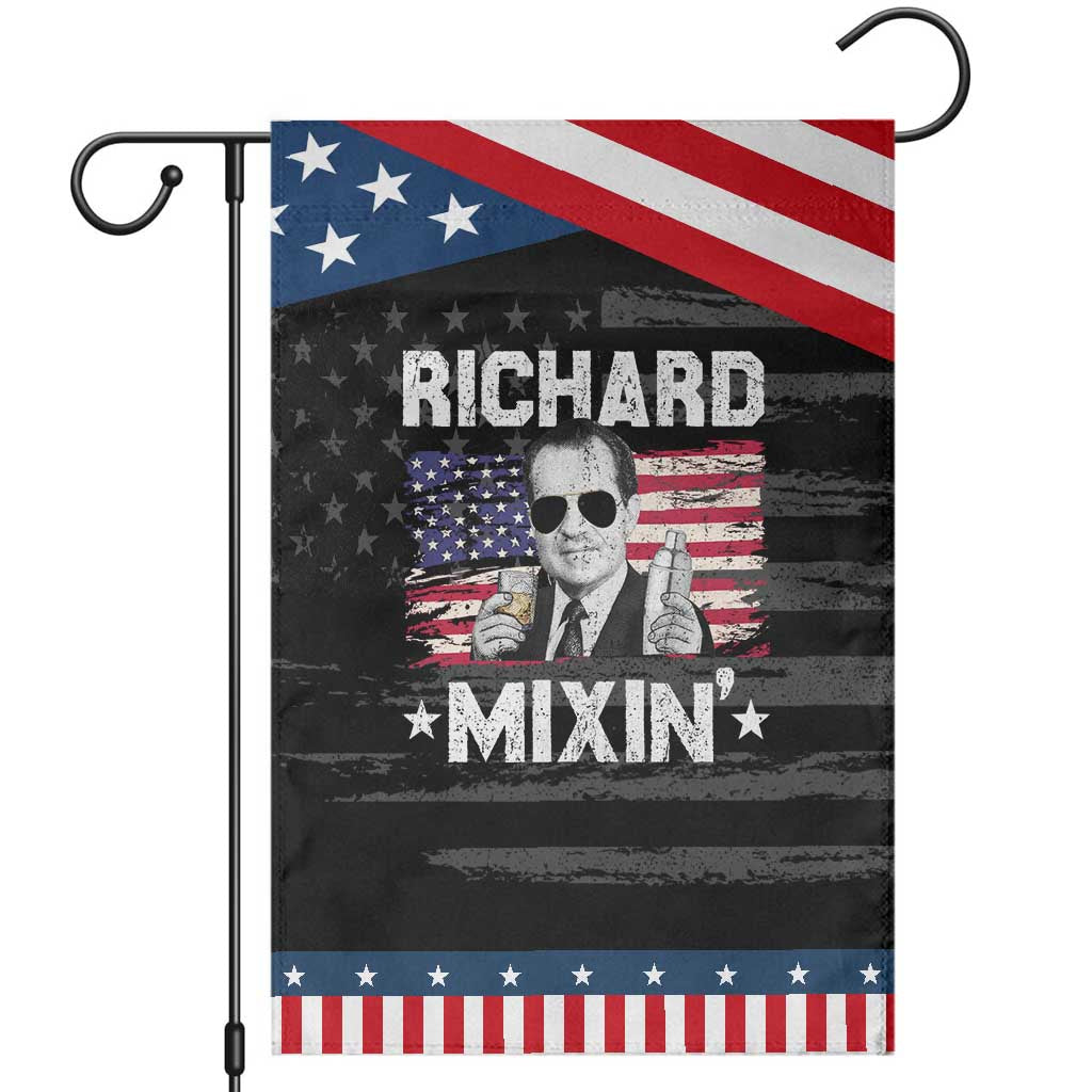 Funny 4th of July Richard Nixon Mixin Garden Flag Patriotic Bartender American Flag