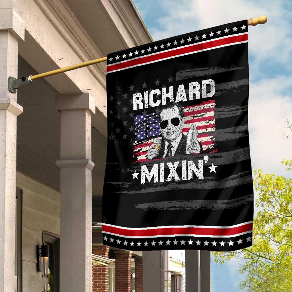 Funny 4th of July Richard Nixon Mixin Garden Flag Patriotic Bartender American Flag