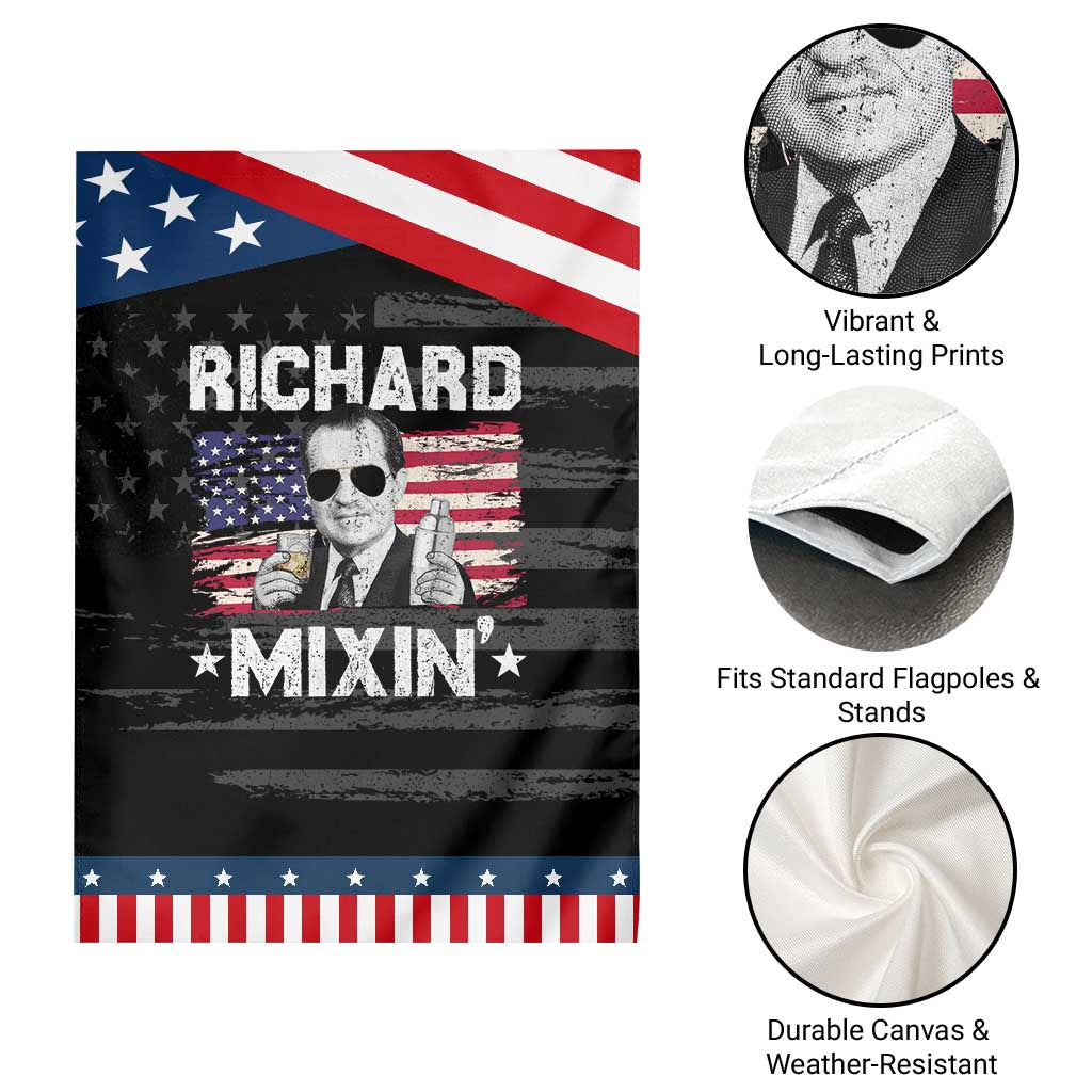 Funny 4th of July Richard Nixon Mixin Garden Flag Patriotic Bartender American Flag