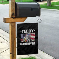 Funny Theodore Roosevelt 4th Of July Garden Flag Teddy Boozedevelt Drinking American Flag - Wonder Print Shop