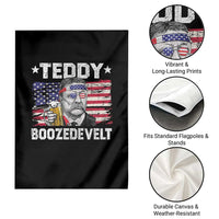 Funny Theodore Roosevelt 4th Of July Garden Flag Teddy Boozedevelt Drinking American Flag - Wonder Print Shop