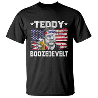 Funny Theodore Roosevelt 4th Of July T Shirt Teddy Boozedevelt Drinking American Flag - Wonder Print Shop