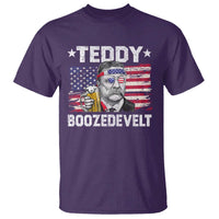Funny Theodore Roosevelt 4th Of July T Shirt Teddy Boozedevelt Drinking American Flag - Wonder Print Shop