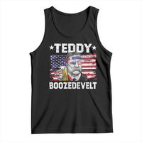 Funny Theodore Roosevelt 4th Of July Tank Top Teddy Boozedevelt Drinking American Flag - Wonder Print Shop