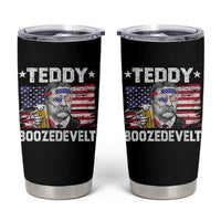 Funny Theodore Roosevelt 4th Of July Tumbler Cup Teddy Boozedevelt Drinking American Flag - Wonder Print Shop