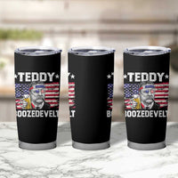 Funny Theodore Roosevelt 4th Of July Tumbler Cup Teddy Boozedevelt Drinking American Flag - Wonder Print Shop