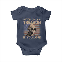 George Washington 4th Of July Baby Onesie Its Only Treason If You Lose Retro American Flag - Wonder Print Shop