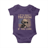 George Washington 4th Of July Baby Onesie Its Only Treason If You Lose Retro American Flag - Wonder Print Shop