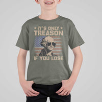 George Washington 4th Of July T Shirt For Kid Its Only Treason If You Lose Retro American Flag - Wonder Print Shop