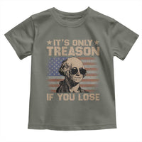 George Washington 4th Of July Toddler T Shirt Its Only Treason If You Lose Retro American Flag - Wonder Print Shop