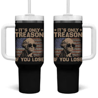 George Washington 4th Of July Tumbler With Handle Its Only Treason If You Lose Retro American Flag - Wonder Print Shop