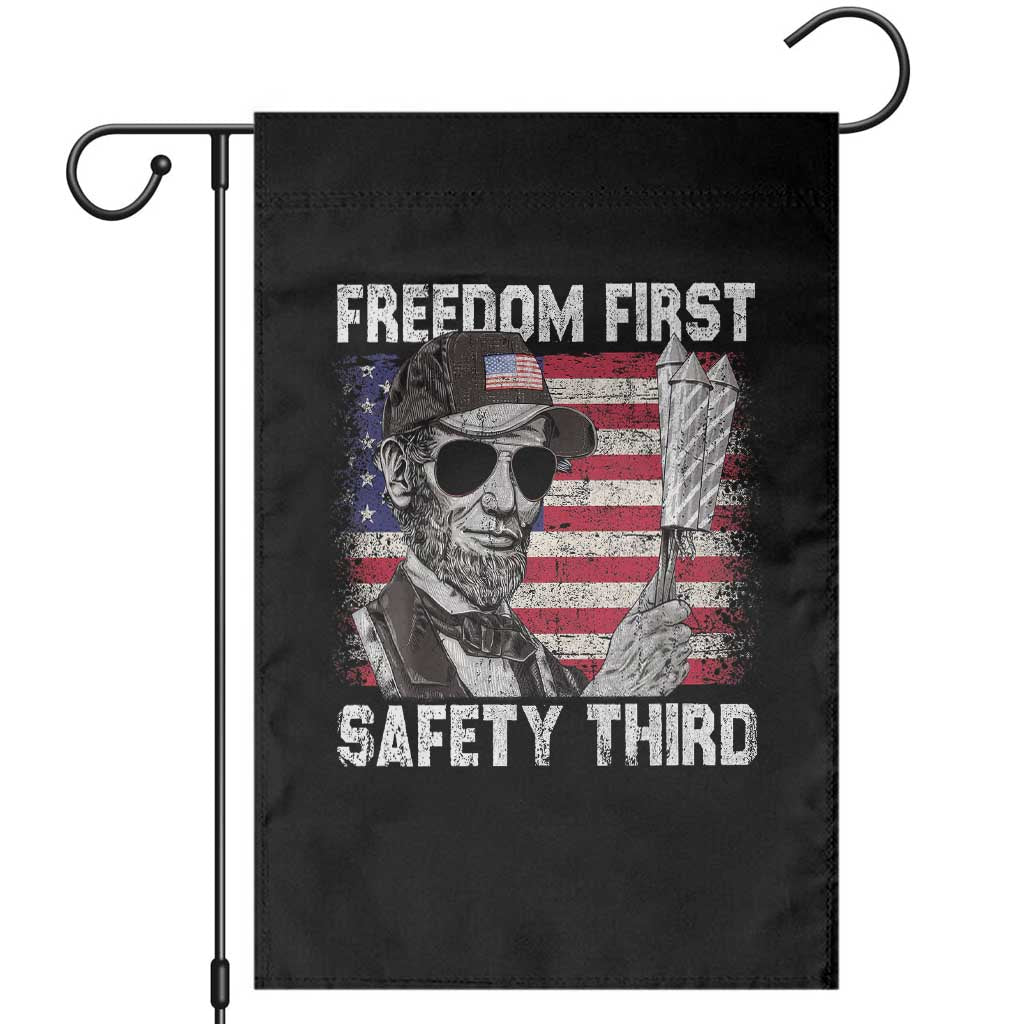 Lincoln 4th Of July Garden Flag Abe Freedom First Safety Third American Flag - Wonder Print Shop