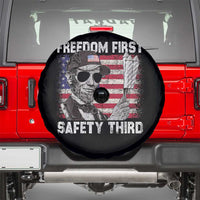 Lincoln 4th Of July Spare Tire Cover Abe Freedom First Safety Third American Flag - Wonder Print Shop