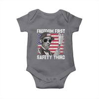 Lincoln 4th Of July Baby Onesie Abe Freedom First Safety Third American Flag - Wonder Print Shop