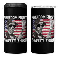 Lincoln 4th Of July 4 in 1 Can Cooler Tumbler Abe Freedom First Safety Third American Flag - Wonder Print Shop