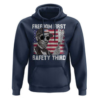 Lincoln 4th Of July Hoodie Abe Freedom First Safety Third American Flag - Wonder Print Shop