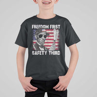 Lincoln 4th Of July T Shirt For Kid Abe Freedom First Safety Third American Flag - Wonder Print Shop