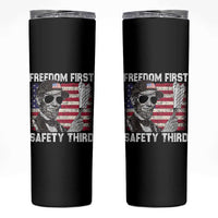 Lincoln 4th Of July Skinny Tumbler Abe Freedom First Safety Third American Flag - Wonder Print Shop