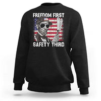 Lincoln 4th Of July Sweatshirt Abe Freedom First Safety Third American Flag - Wonder Print Shop