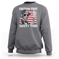 Lincoln 4th Of July Sweatshirt Abe Freedom First Safety Third American Flag - Wonder Print Shop