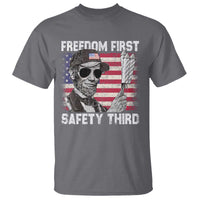 Lincoln 4th Of July T Shirt Abe Freedom First Safety Third American Flag - Wonder Print Shop
