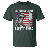 Lincoln 4th Of July T Shirt Abe Freedom First Safety Third American Flag - Wonder Print Shop