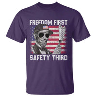 Lincoln 4th Of July T Shirt Abe Freedom First Safety Third American Flag - Wonder Print Shop