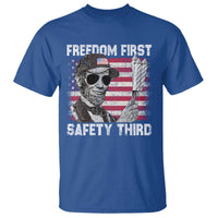 Lincoln 4th Of July T Shirt Abe Freedom First Safety Third American Flag - Wonder Print Shop