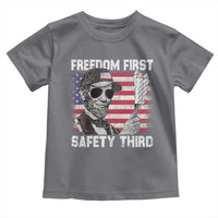 Lincoln 4th Of July Toddler T Shirt Abe Freedom First Safety Third American Flag - Wonder Print Shop