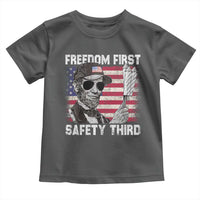 Lincoln 4th Of July Toddler T Shirt Abe Freedom First Safety Third American Flag - Wonder Print Shop