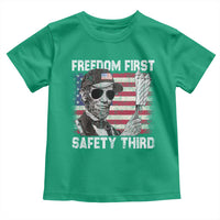 Lincoln 4th Of July Toddler T Shirt Abe Freedom First Safety Third American Flag - Wonder Print Shop