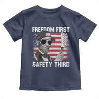 Lincoln 4th Of July Toddler T Shirt Abe Freedom First Safety Third American Flag - Wonder Print Shop