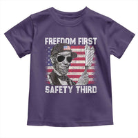 Lincoln 4th Of July Toddler T Shirt Abe Freedom First Safety Third American Flag - Wonder Print Shop
