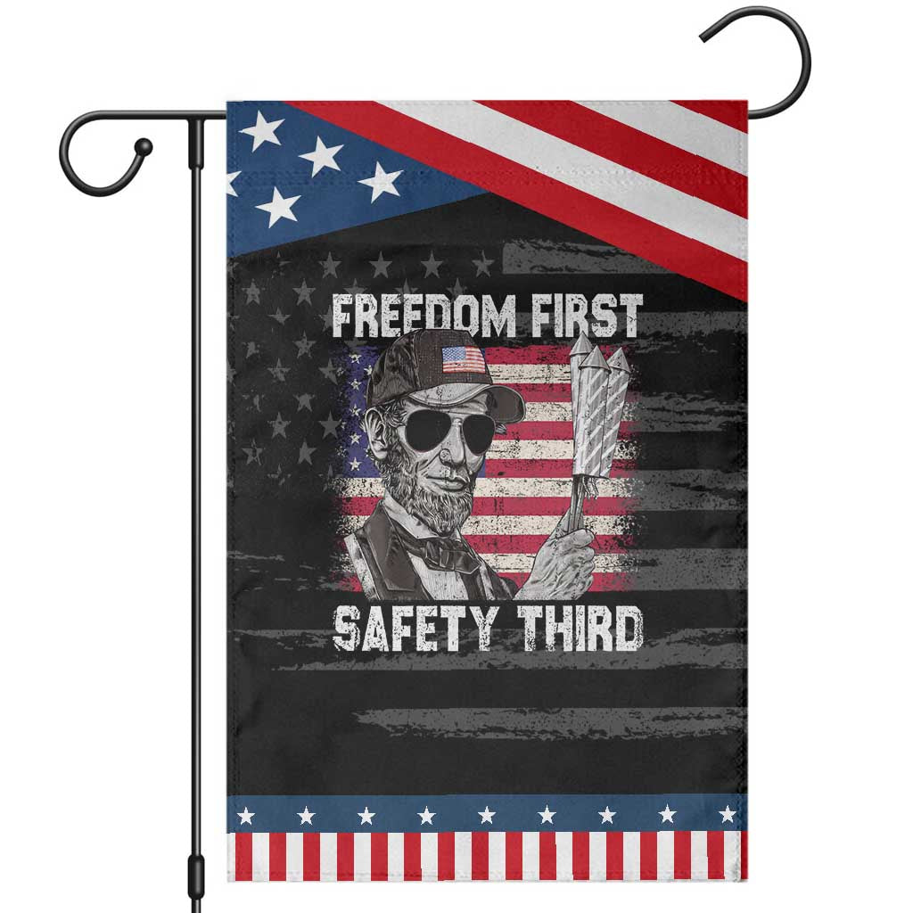 Lincoln 4th Of July Garden Flag Abe Freedom First Safety Third American Flag