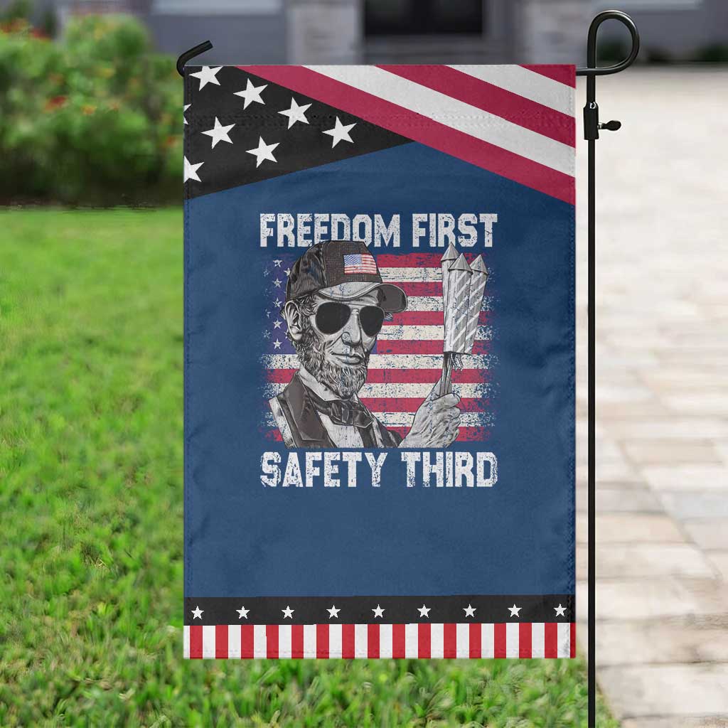 Lincoln 4th Of July Garden Flag Abe Freedom First Safety Third American Flag