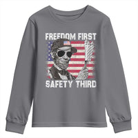 Lincoln 4th Of July Youth Sweatshirt Abe Freedom First Safety Third American Flag - Wonder Print Shop