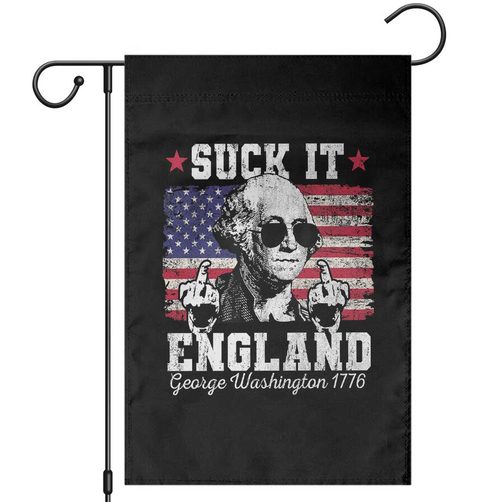 Funny 4th of July George Washington Garden Flag Suck It England 1776 - Wonder Print Shop