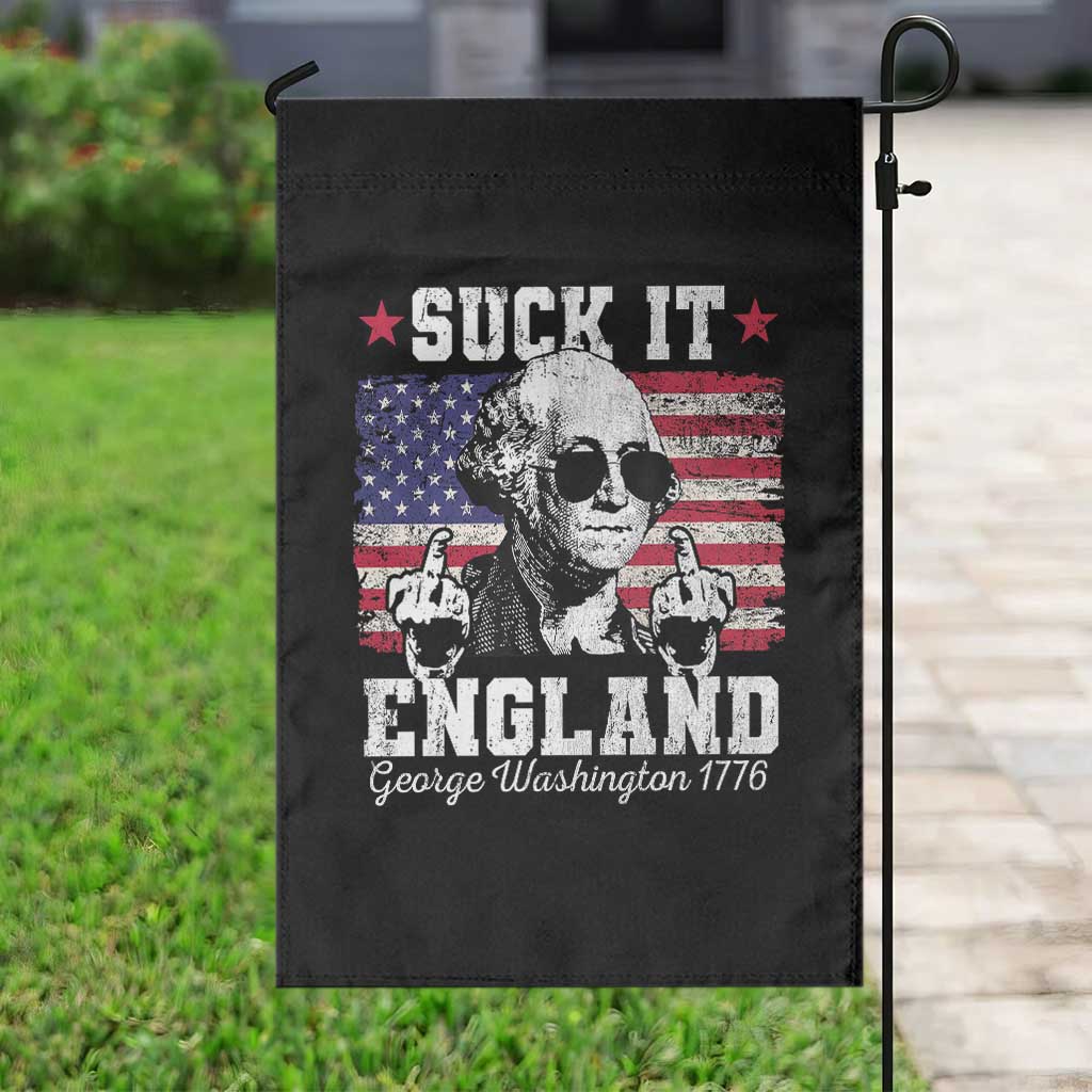 Funny 4th of July George Washington Garden Flag Suck It England 1776 - Wonder Print Shop