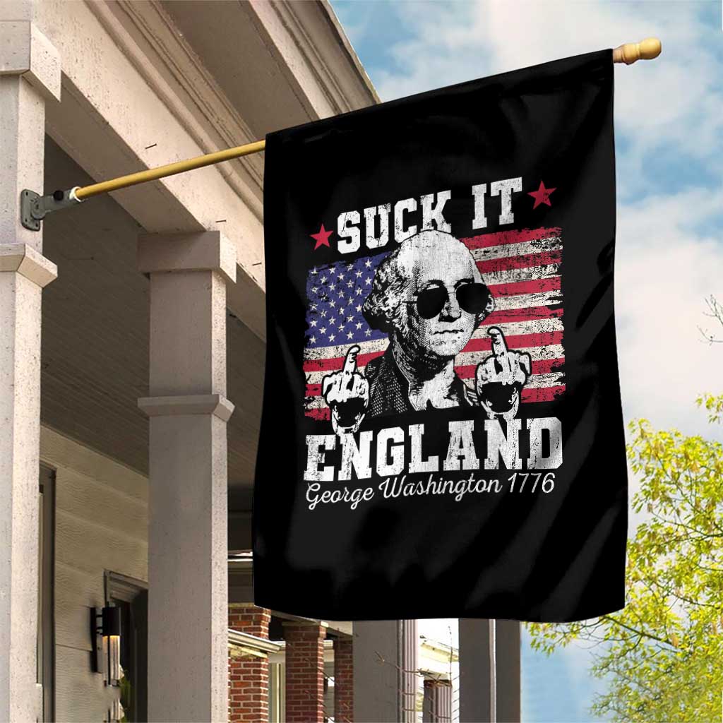 Funny 4th of July George Washington Garden Flag Suck It England 1776 - Wonder Print Shop