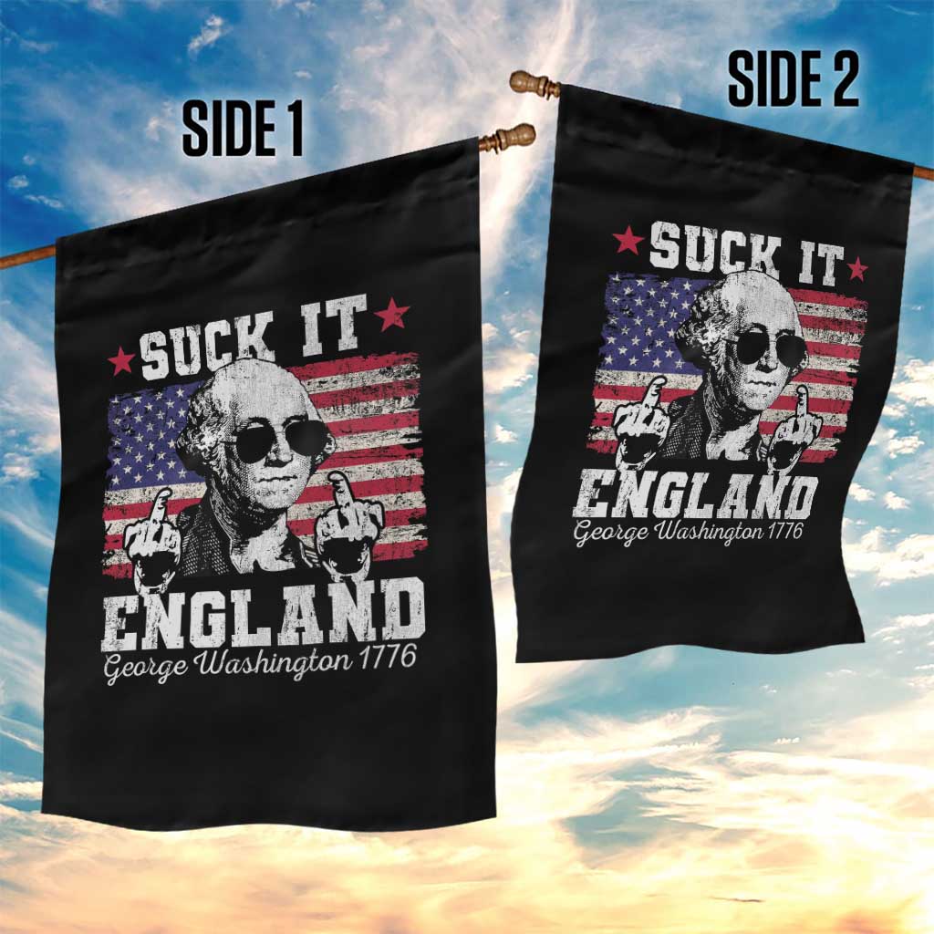 Funny 4th of July George Washington Garden Flag Suck It England 1776 - Wonder Print Shop