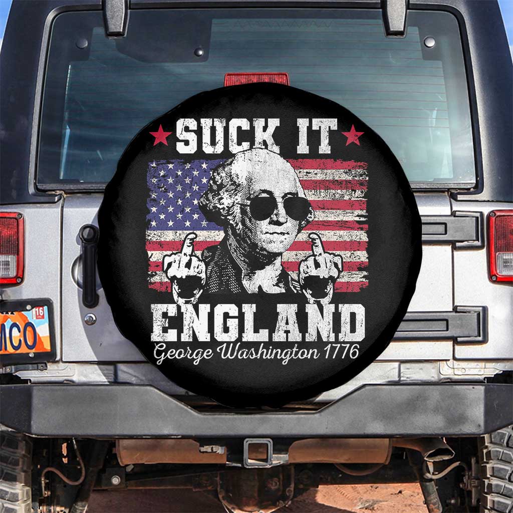 Funny 4th of July George Washington Spare Tire Cover Suck It England 1776 - Wonder Print Shop