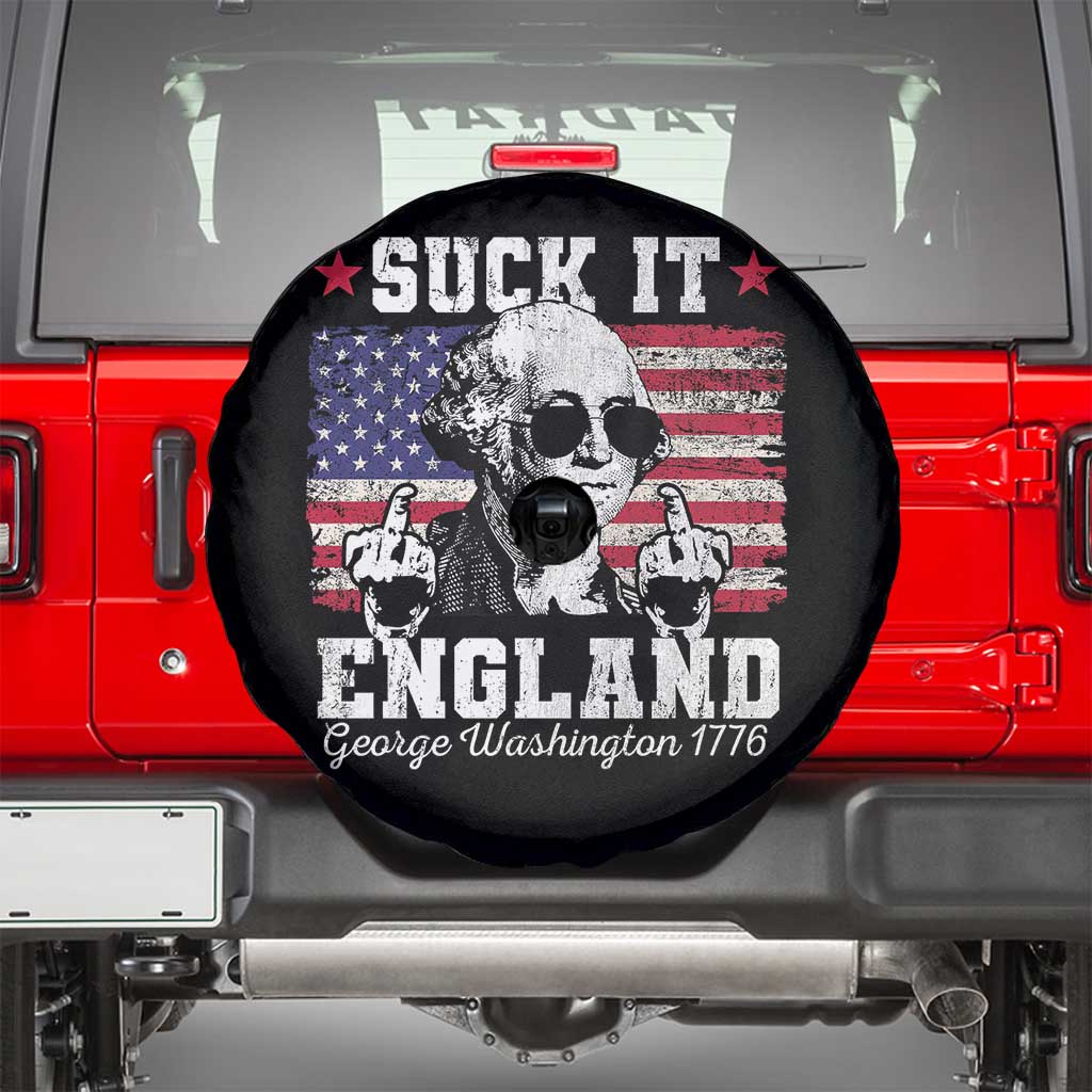 Funny 4th of July George Washington Spare Tire Cover Suck It England 1776 - Wonder Print Shop