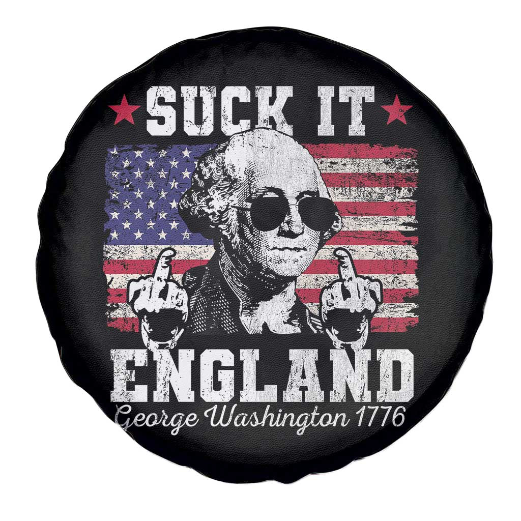 Funny 4th of July George Washington Spare Tire Cover Suck It England 1776 - Wonder Print Shop