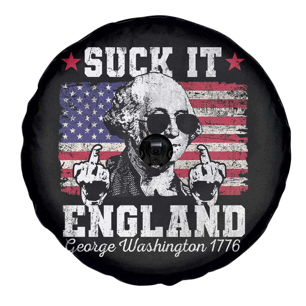 Funny 4th of July George Washington Spare Tire Cover Suck It England 1776 - Wonder Print Shop