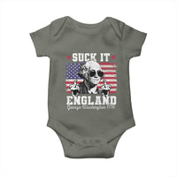 Funny 4th of July George Washington Baby Onesie Suck It England 1776 - Wonder Print Shop