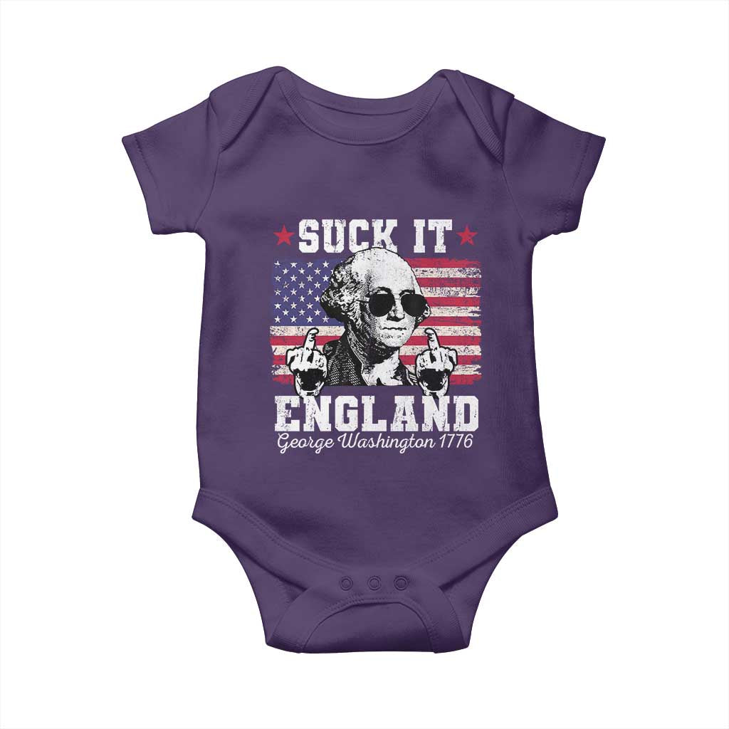 Funny 4th of July George Washington Baby Onesie Suck It England 1776 - Wonder Print Shop