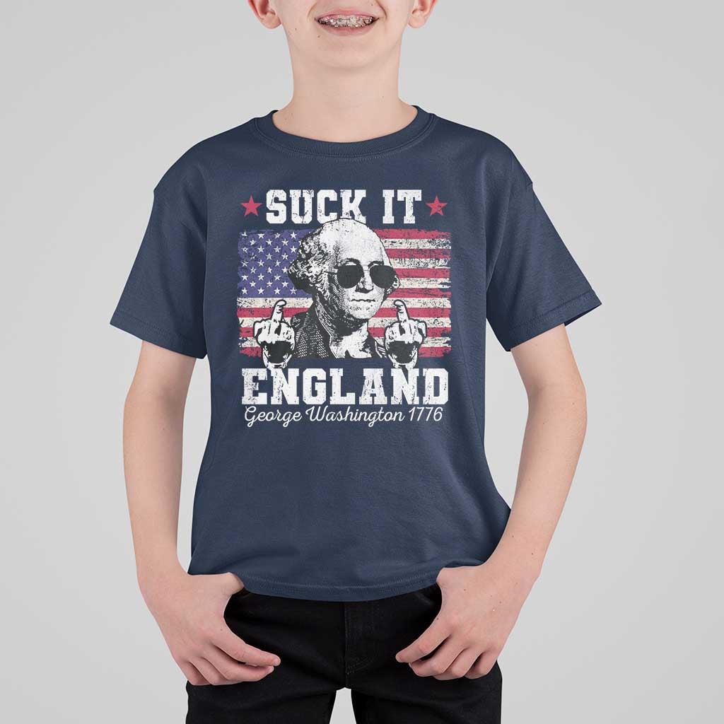 Funny 4th of July George Washington T Shirt For Kid Suck It England 1776 - Wonder Print Shop