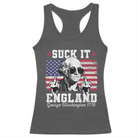 Funny 4th of July George Washington Racerback Tank Top Suck It England 1776 - Wonder Print Shop